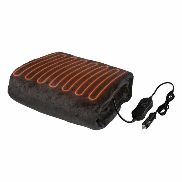 Stalwart 12V Heated Electric Car Blanket, Black 75-CAR2013